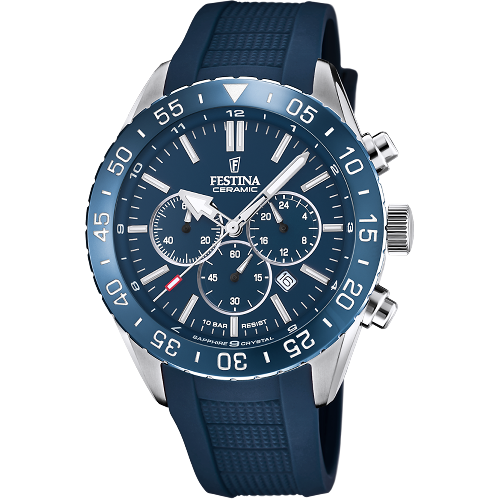 MONTRE FESTINA CERAMIC F20515 1 BLEU BRACELET D CAOUTCHOUC HOMME